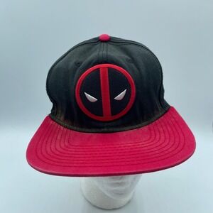 Deadpool Marvel Comics Snapback Hat Black Red Adjustable One Size Fits Most